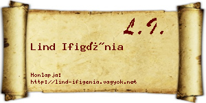 Lind Ifigénia névjegykártya